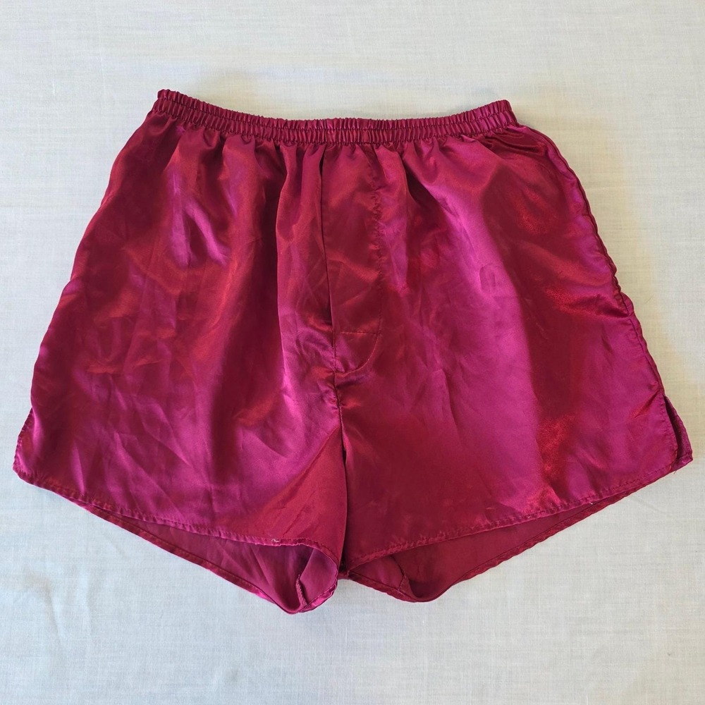Colesce Couture Vintage Satin Tap Shorts Magenta Pink 34 Sleepwear Lounge‎ 80s